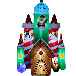 Fraser Hill Farm 10-Ft. Tall Prelit Candy Castle Inflatable