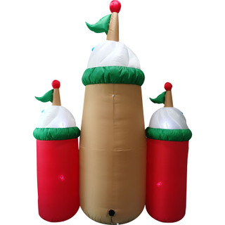 Fraser Hill Farm 10-Ft. Tall Prelit Santa's Candy Castle Inflatable