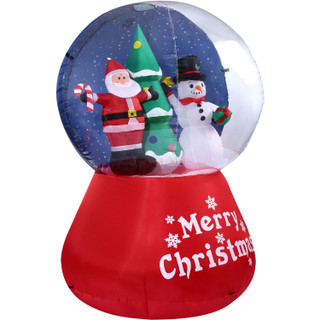 Fraser Hill Farm 6-Ft. Tall Prelit Santa and Snowman Snow Globe Inflatable