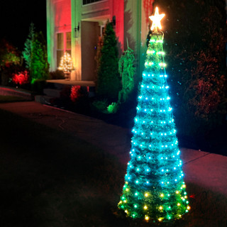 Fraser Hill Farm Indoor/Outdoor Prelit Pop Up Tree with Multicolor Fairy Lights and Star Topper In Various Sizes