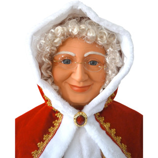 Fraser Hill Farm 58-In. Dancing Mrs. Claus with Hooded Cloak and Basket, Life-Size Motion-Activated Christmas Animatronic