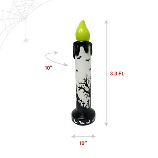 3.3-Ft. LED Flicker Wick Halloween Candle Blow Mold for Indoors & Covered Outdoors, Plug Operated