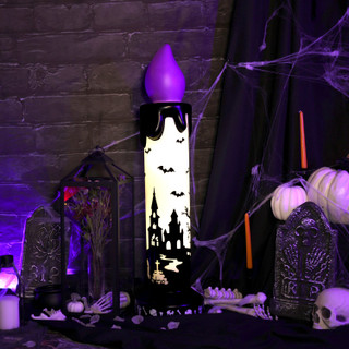 3.3-Ft. LED Flicker Wick Halloween Candle Blow Mold for Indoors & Covered Outdoors, Plug Operated