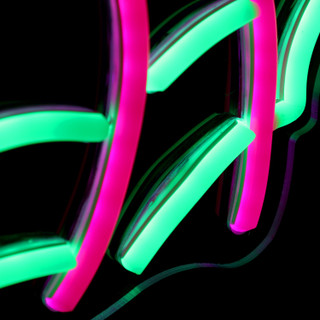 0.9-Ft. Neon Pink & Green LED Spider with Web Wall Decoration for Indoors & Covered Outdoors, Plug Operated