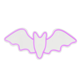 0.6-Ft. Neon Purple LED Bat Wall Decoration for Indoors & Covered Outdoors, Plug Operated