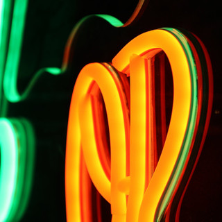 1-Ft. Neon Green & Red LED Trick or Treat Wall Decoration for Indoors & Covered Outdoors, Plug Operated