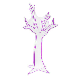 3.7-Ft. Neon Purple LED 3D Ghost Tree Decoration for Indoors & Covered Outdoors, Plug Operated