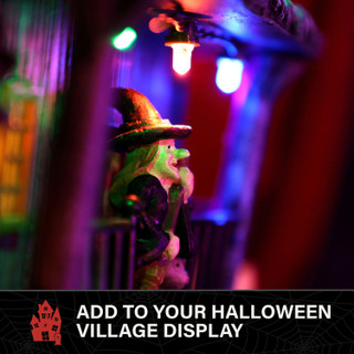 1-Ft. Animated LED Haunted House with Flying Witches Halloween Decoration, Battery Operated (3 AAA)