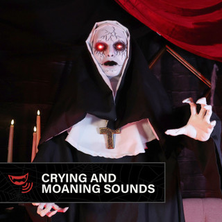 5.4-Ft. Standing Jump Scare Nun Animatronic