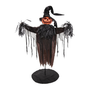 6-Ft. Standing Scarecrow Animatronic with Animated Crow