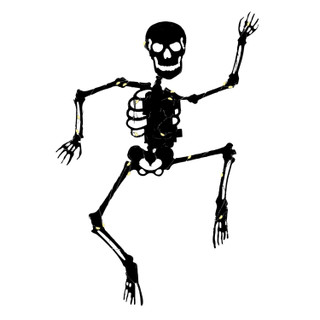 2.3-Ft. LED Metal Skeleton Decoration with Stake for Indoors & Covered Outdoors, (2 AA)