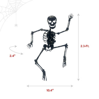 2.3-Ft. LED Metal Skeleton Decoration with Stake for Indoors & Covered Outdoors, (2 AA)