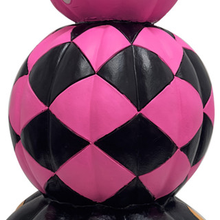 2.4-Ft. Designer Polka Dot Checkerboard Summerween Pumpkin Stack Halloween Decoration