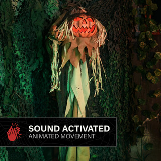 5.4-Ft. Standing Head Dropping Pumpkin Man Animatronic