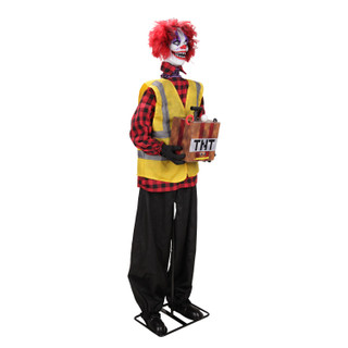 5.7-Ft. Standing Animated Clown Courier Animatronic