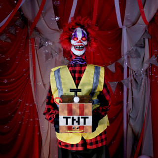 5.7-Ft. Standing Animated Clown Courier Animatronic