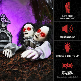 4-Ft. Crawling Double Head Girl Animatronic