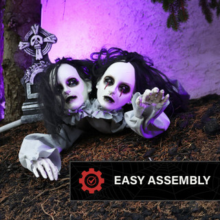 4-Ft. Crawling Double Head Girl Animatronic