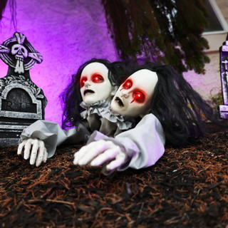 4-Ft. Crawling Double Head Girl Animatronic