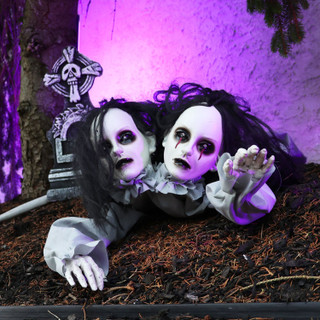 4-Ft. Crawling Double Head Girl Animatronic