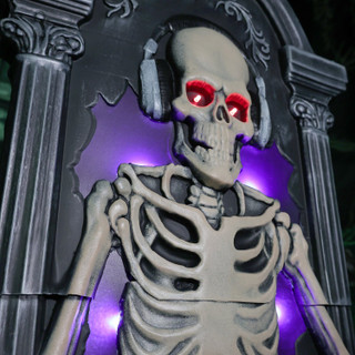 3-Ft. Tombstone Skeleton DJ Animatronic with Light and Music