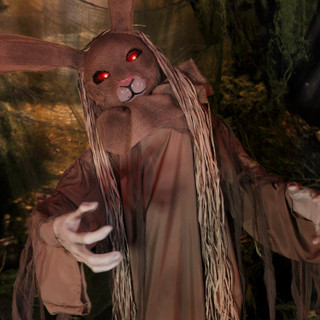 5.6-Ft. Standing Animated Rabbit Animatronic, Brown