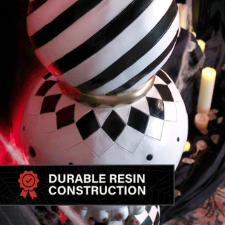 3.9-Ft. Halloween Finial with Black & White Polka Dot, Checkerboard & Swirl