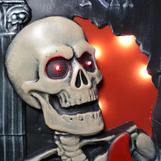 3-Ft. Tombstone Skeleton with Guitar Animatronic with Light and Music