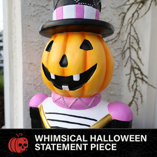 4-Ft. Pumpkin Head Nutcracker with LED Jacket Buttons, Battery Operated (3 AA)