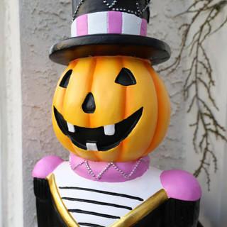 4-Ft. Pumpkin Head Nutcracker with LED Jacket Buttons, Battery Operated (3 AA)