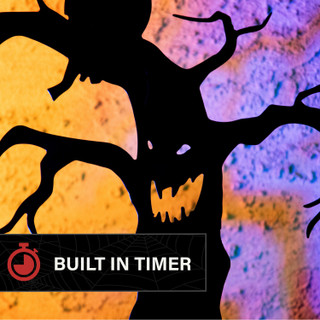 2-Ft. LED Metal Spooky Tree with Owl & Lantern for Indoors & Covered Outdoors, Plug Operated