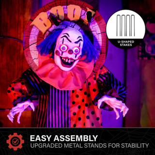 5.3-Ft. Standing Animated Clown Animatronic