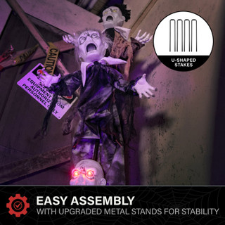 5.7-Ft. Standing Animated Triple Zombie Boys Animatronic