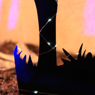 2-Ft. LED Metal Zombie Hands Coming From Ground Decoration for Indoors & Covered Outdoors, Solar Powered