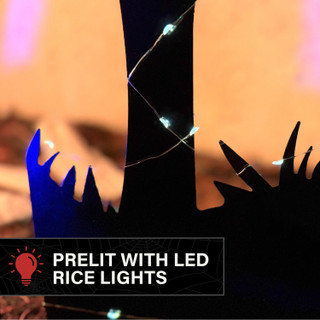2-Ft. LED Metal Zombie Hands Coming From Ground Decoration for Indoors & Covered Outdoors, Solar Powered