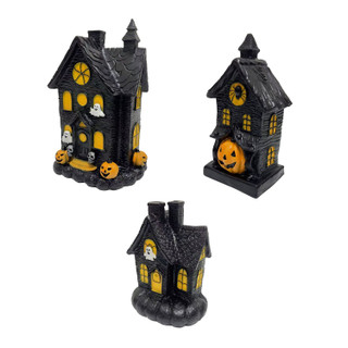 3-Piece Spooky Lighted LED Haunted House Set