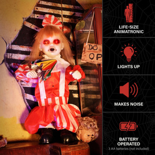 3.3-Ft. Standing Animated Girl with Umbrella Animatronic