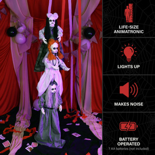 5.7-Ft. Standing Animated Triple Zombie Girls Animatronic