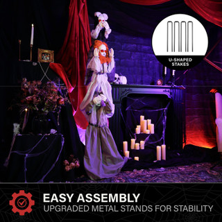 5.7-Ft. Standing Animated Triple Zombie Girls Animatronic