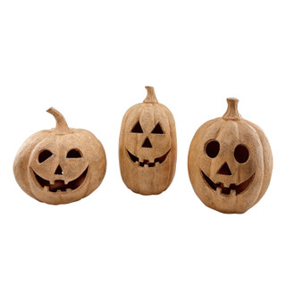 3-Piece Spooky Lighted LED Jack O Lantern Set, Battery Operated (9 AA)