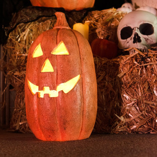 3-Piece Spooky Lighted LED Jack O Lantern Set, Battery Operated (9 AA)
