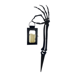 2.3-Ft. LED Zombie Hand with Lantern & Stake for Indoors & Covered Outdoors, Battery Operated (2 AA)