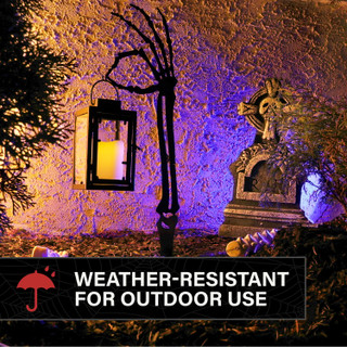 2.3-Ft. LED Zombie Hand with Lantern & Stake for Indoors & Covered Outdoors, Battery Operated (2 AA)