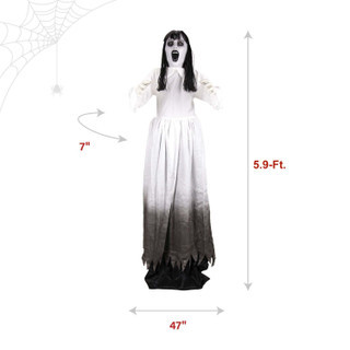 5.9-Ft. Standing Raising Lady Animatronic