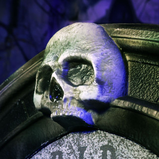 2.1-Ft. Pushout Skull Tombstone Animatronic