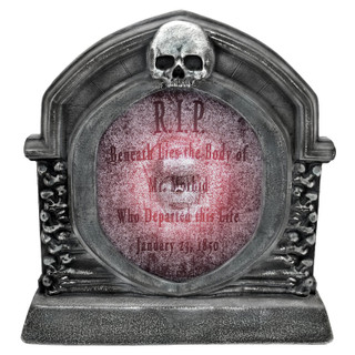 2.1-Ft. Pushout Skull Tombstone Animatronic