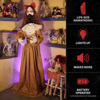 5.4-Ft.Standing Pop-Up Creepy Lady Animatronic
