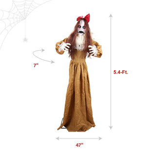 5.4-Ft.Standing Pop-Up Creepy Lady Animatronic