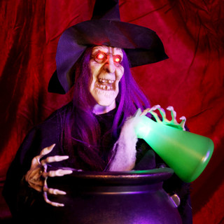1.8-Ft. Witch Pouring Potion Tabletop Animatronic
