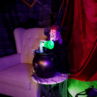 1.8-Ft. Witch Pouring Potion Tabletop Animatronic